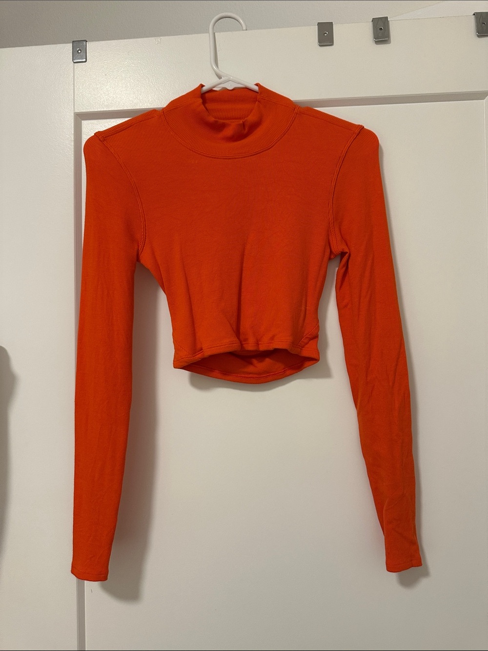lululemon athletica Cropped Mock Neck Long Sleeve Top - Bright Orange